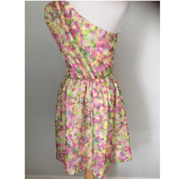 Shoshanna - Silk One Shoulder Cocktail Prom Dress - Picture 6 of 9